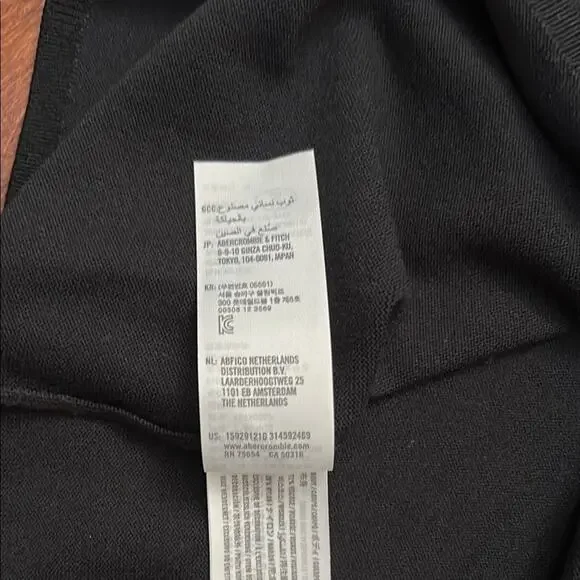 Abercrombie & Fitch Black Long Sleeve Knit Dress, Side Cinched, Size Small Tall - Picture 9 of 9